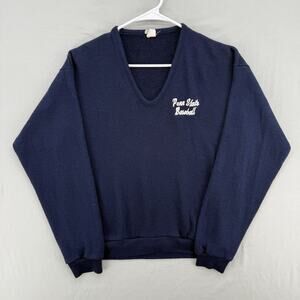 Vintage 80s Penn State University Baseball V Neck Sweater Sz Large Made In USA